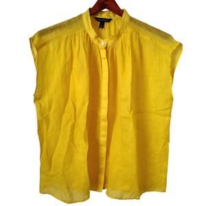 Banana Republic Blouse Women's Medium Sleeveless Yellow Umbrella‎ Oversized